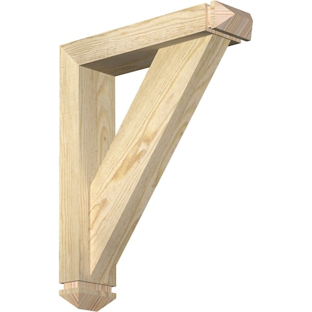 Traditional Arts And Crafts Rough Sawn Bracket W/ Offset Brace, Douglas Fir, 4W X 16D X 20H